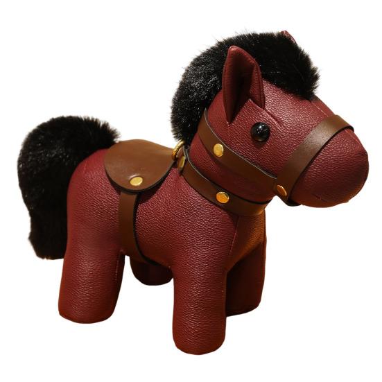 Horse Doll Pendant Faux Leather Pony Keychain Cute Animal Keyring Versatile Bag Charm for Keys And Accessories