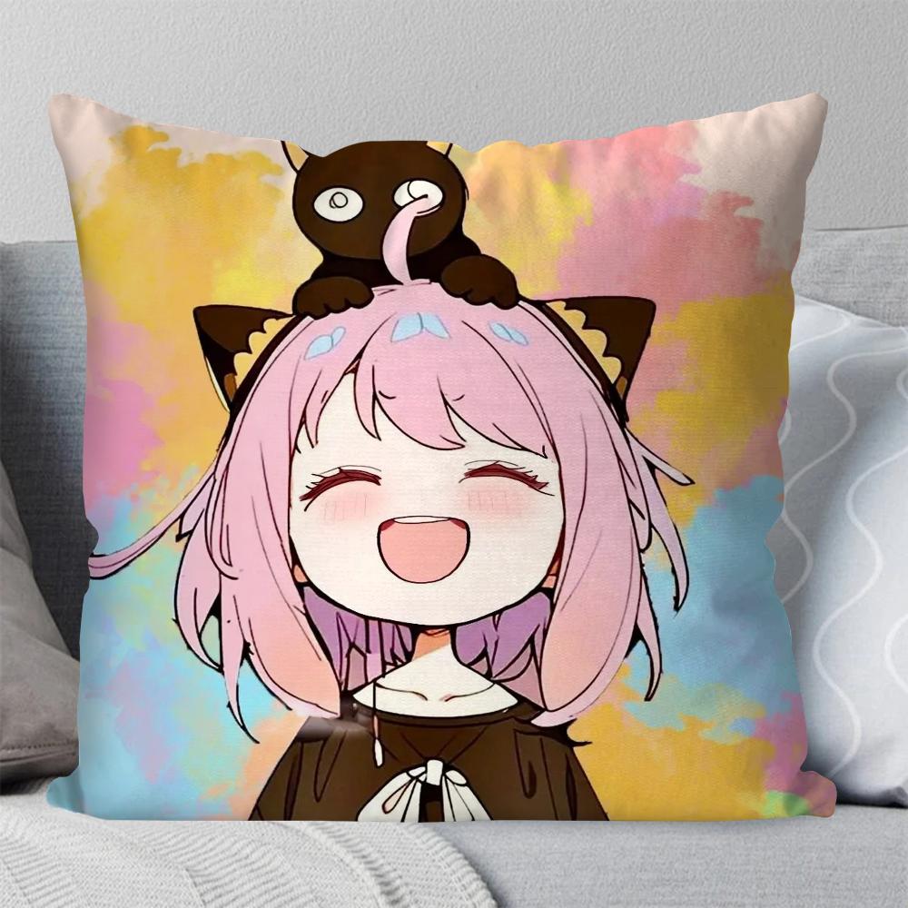 Spy X Family Animation Pillow Case Square Pillow Bedroom Sofa Leisure Comfort Cushion Car Living Room Home Decoration 40X40
