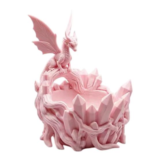Dragon-shaped Miscellaneous Bowl Fantasy Crystal Cave Dragon Decor Storage Dish for Keys Coins