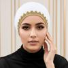Shiny Golden Rhinestone Inner Hijabs Soft Stretch Undercap Newest Turban  Modest Fashion
