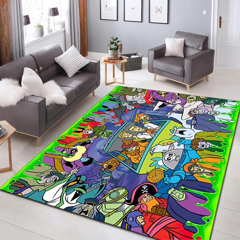 Halloween Cartoon Comedy Adventure Movie Scooby-Doo Carpet Is Suitable for Living Room and Bedroom Doormats Office Balcony Decorative Carpet V4