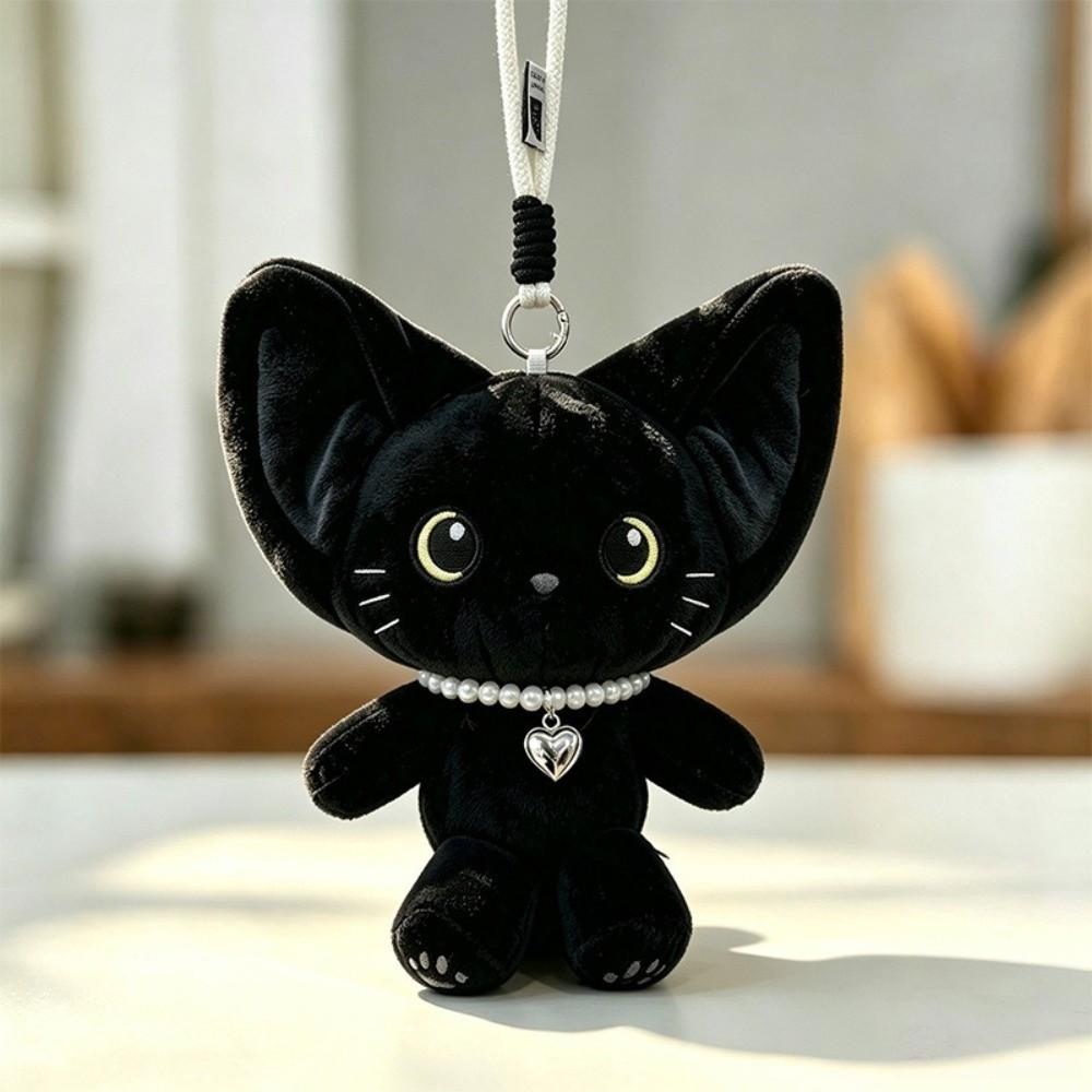 Plush Kitten Stuffed Doll Big Ears Bag Charm Kawaii Cat Keychain Christmas Party Gifts