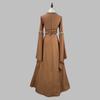 European & American Gothic Medieval Square Neck Bell Sleeve Plus Size Dress