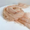 Versatile Solid Color Linen Scarf Light And Breathable Sunscreen Decorative Silk Scarf Literary Japanese Rough Edge Scarf