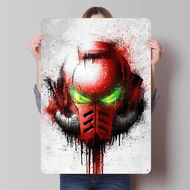 W-Warhammers Metallschild Anpassbare Spieleposter Vintage Heimdekoartikel Retro Blechschild für Gamerzimmer-Dekoration Wand