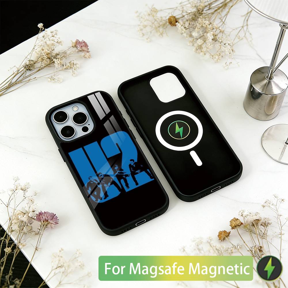 

U-U2-ES Band Phone Case For iPhone17,16,15,14,13,12,11 Plus,Pro Magnetic For Magsafe Wireless Charging iPhone17Air