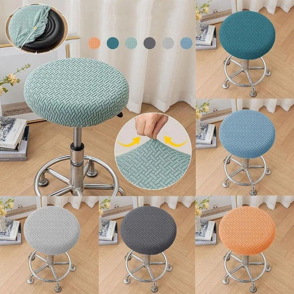 Stretchable Bar Round Stool Cover Thickened Stool Cushion Cover Soft Seat Chair Slipcover