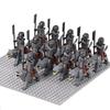 MOC Medieval Uruk-hai Orc Soldiers Raider Vargr Wolf Mount Knights Mini Figurine Building Block Set Educational Toy for Kids