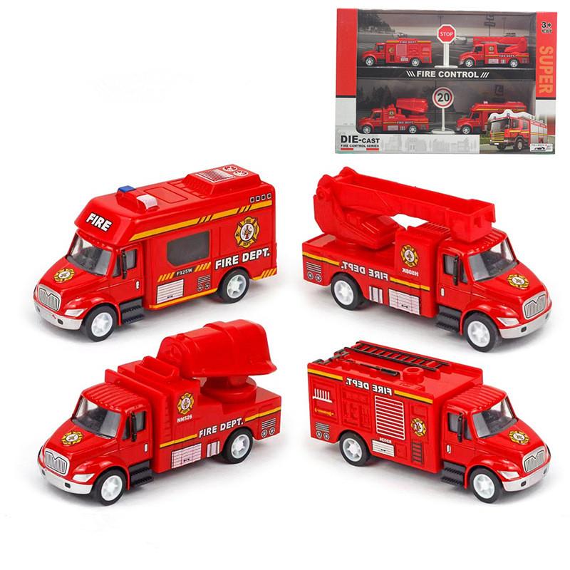 

4 шт., набор моделей автомобилей Pullback City, игрушечные автомобили из сплава, игровой набор, серия City, модель грузовика с открытыми дверями, игрушка Size:8.5*3*4cm,4Pcs красный