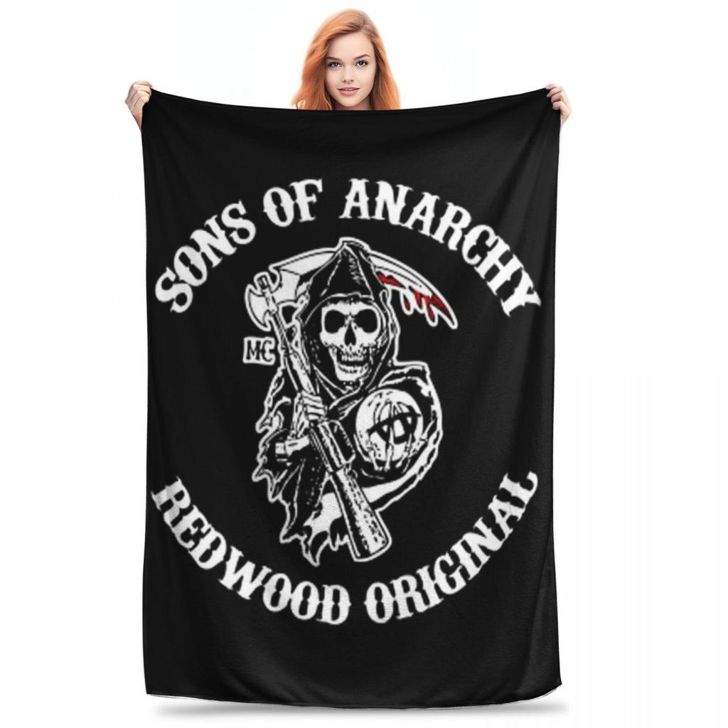 Deka SOA Sons Of Anarchy, flanelová lehká deka, přehoz na pohovku, ložní prádlo, kancelářské přehozy, přehoz na postel