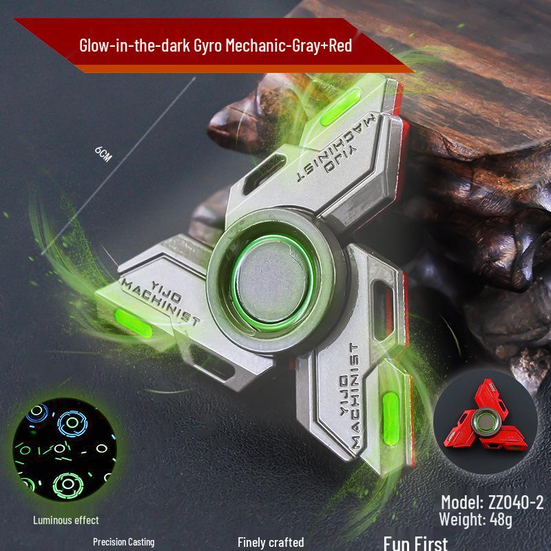 Luminous All-Metal Finger Spinner Set - Long Spin Time & Stress-Relief Toy