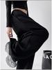 Women's High-Waist Classic Sports Sweatpants - Spring/Autumn 2025, Slimming Loose Fit, Straight Wide Leg Long Pants.