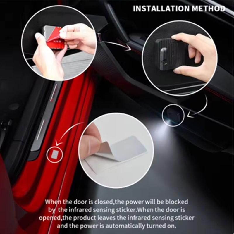 2Pcs Car Angel Wings Wireless Car Door Welcome KGF3 Courtesy Shadow Projector Lamp LED HD Logo Light Cars Accessories