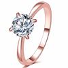 Classic Women's Four Claw Zircon Ring Rose Gold Engagement Ring