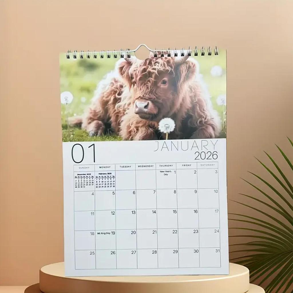 2026 Cattle Wall Calendar 12 Month Large Poster For Farm & Country Life Lovers Farmers Ranchers, Cattle Show Adults Unique Gife