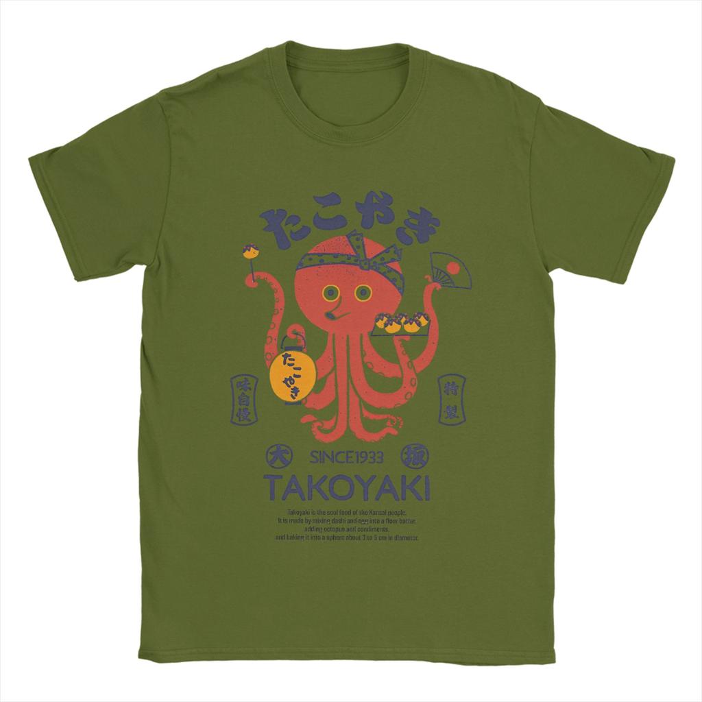 Leisure Japanese Octopus Chef TShirt for Men Round Collar Cotton T Shirts Short Sleeve Tee Shirt Plus Size Clothes