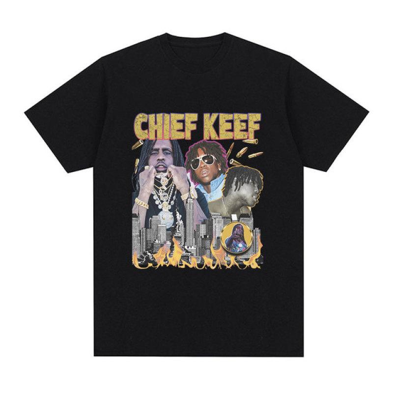 I Love Chief Keef T Shirt Moda uomo Casual T-shirt a maniche corte T-shirt in cotone oversize gotico vintage Hip Hop Streetwear