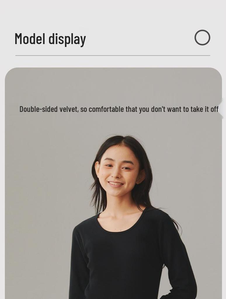Damen Verdicktes Reines Baumwoll Antibakterielles Rundhals Slim Fit Warmes Base Layer Oberteil