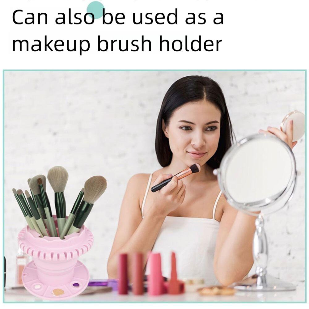 Foldable Silicone Paint Cleaner Box with Hanging Hole 2-in-1 Brush Holder  Beauty