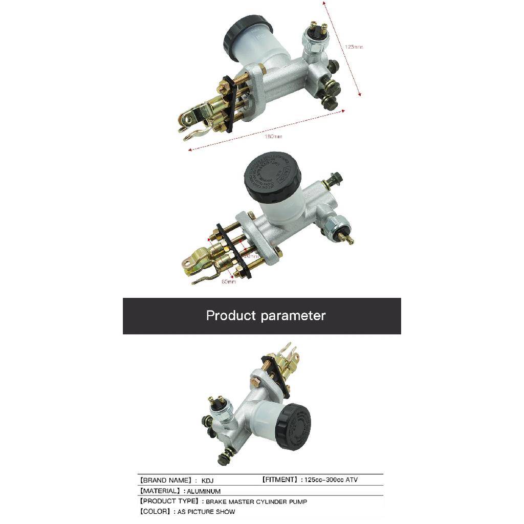 Motorcycle Go Kart Brake Master Cylinder Hydraulic For 90cc 110cc 125cc 200cc 250cc 300cc Buggy