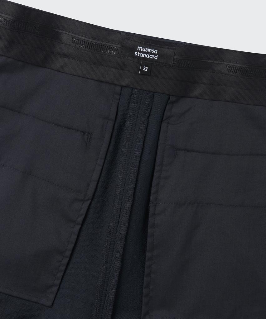 MUSINSA STANDARD Cool Touch Hidden Banding Half Slacks [Navy]