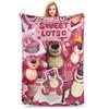 Super Soft Lotso Strawberry Bear Throw Blanket Premium Flannel Fleece Lightweight Bed Blanket Super Cozy Blankets All Season Use