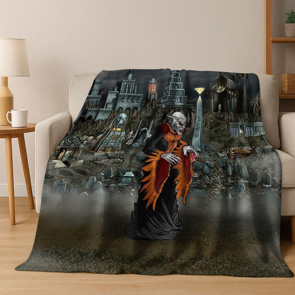 Retro Heroes of Might and Magic Map Games Art Flannel Blanket,Cozy Soft Throw Blanket for Home Bedroom Bed Sofa Cover Gift kids