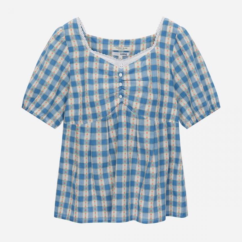 Thursday Island Women Check Peplum Blouse T264mbl946w
