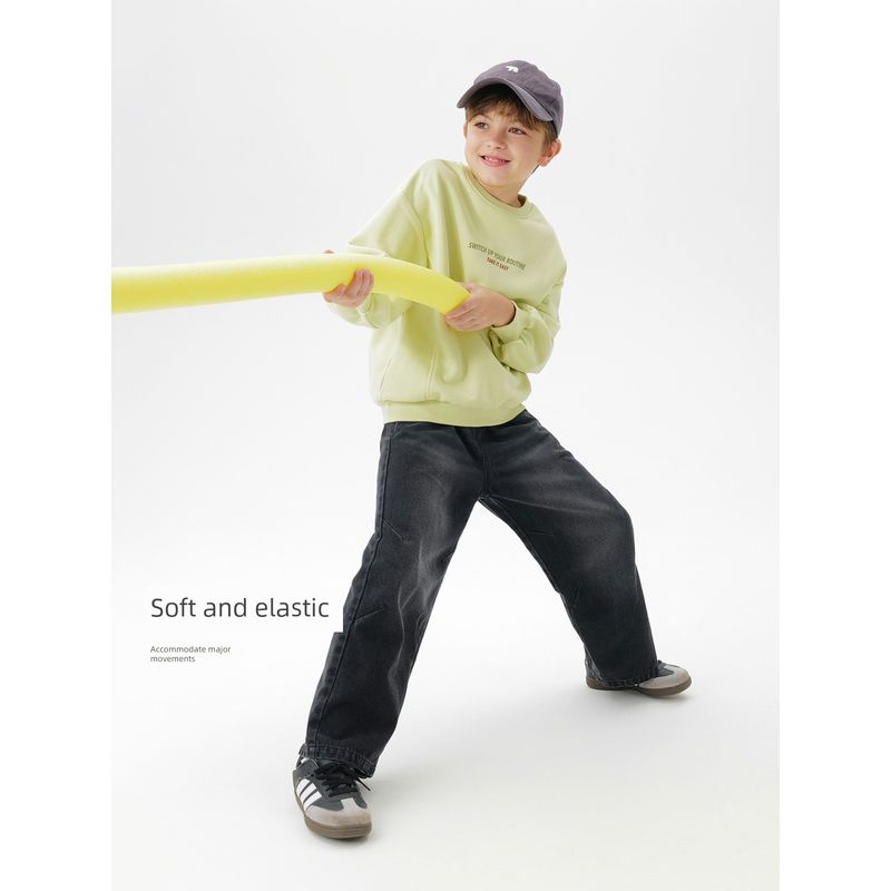 Mark Jenny Boys' Sports Loose Soft Sweatshirt Kidsren's Casual Pullover 2026 Spring New Product 551156