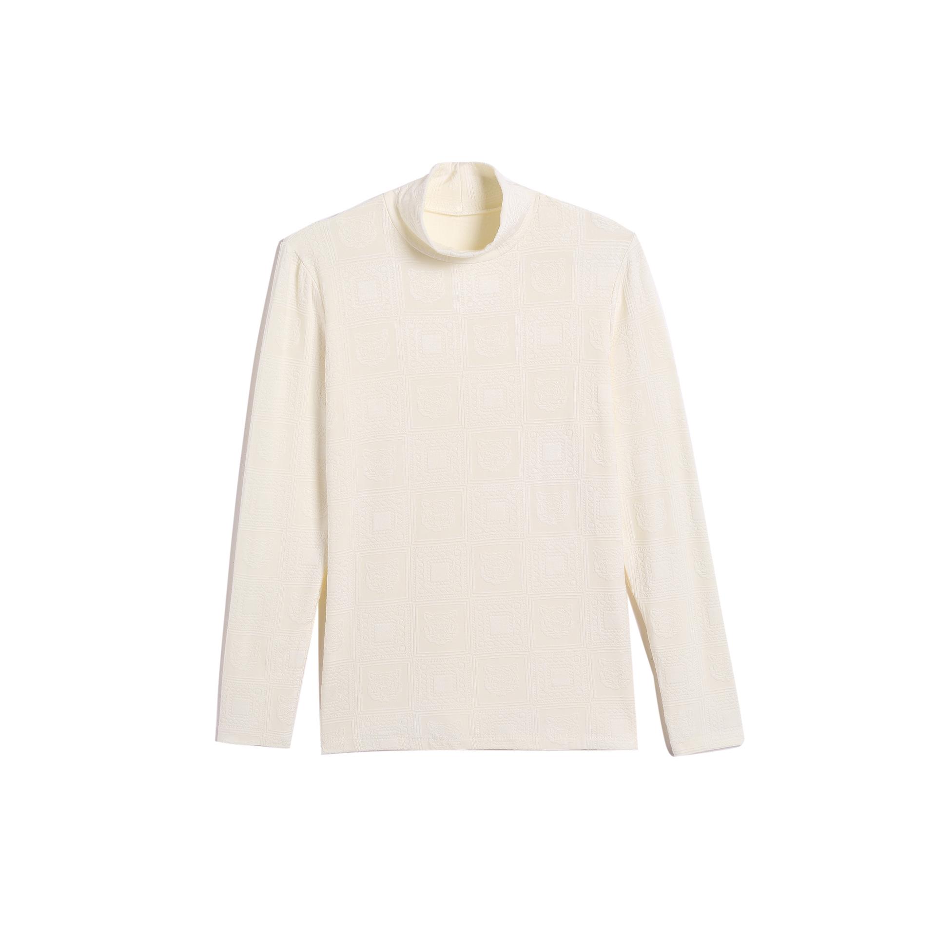 

Женский облегающий вязаный свитер со средним воротником 2023 года — универсальный топ с длинными рукавами для весны, осени и зимы One Size белый