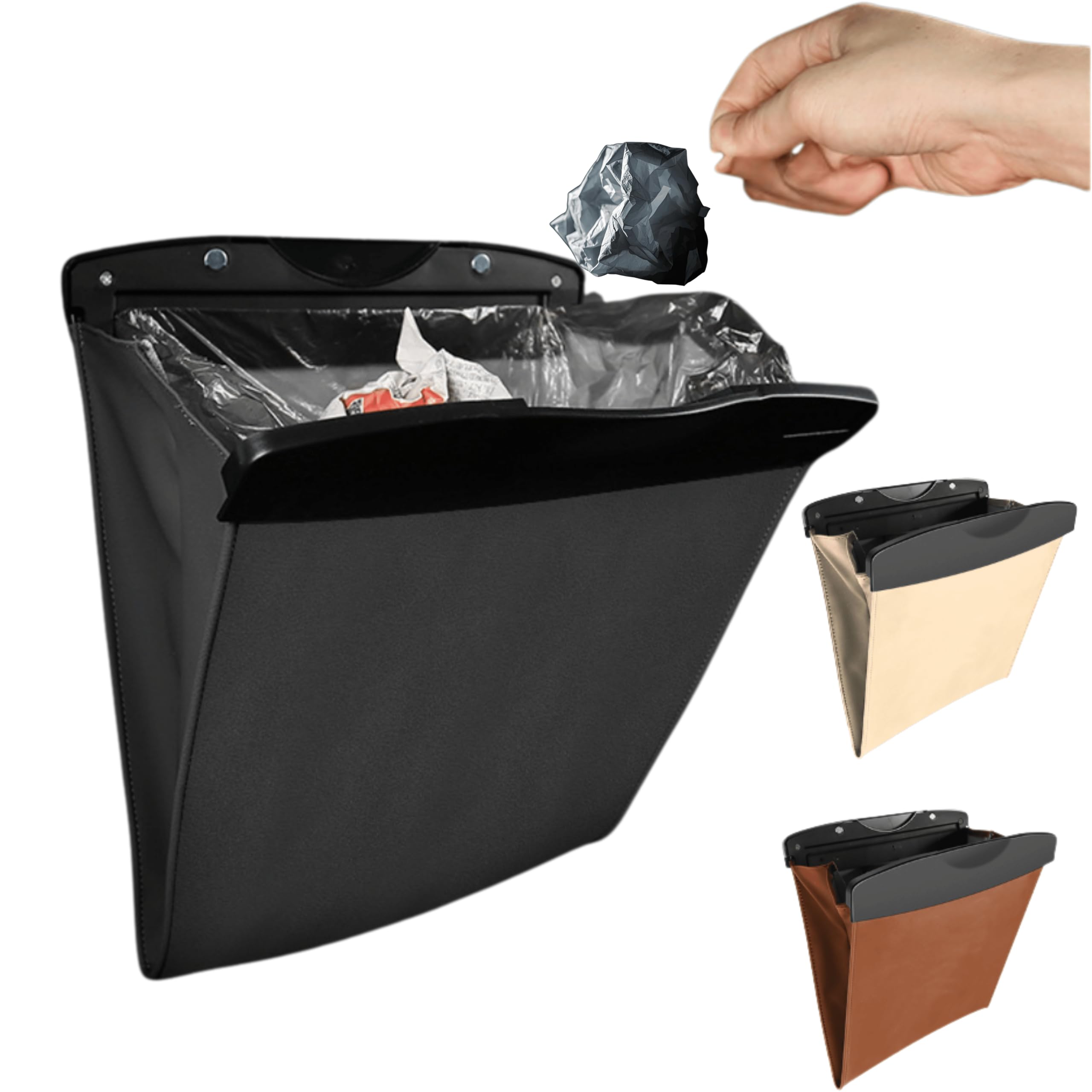 

Recommended by Organizing and Storage This car trash can is like a piece of interior and includes 20 trash and fits easily into the compact and making