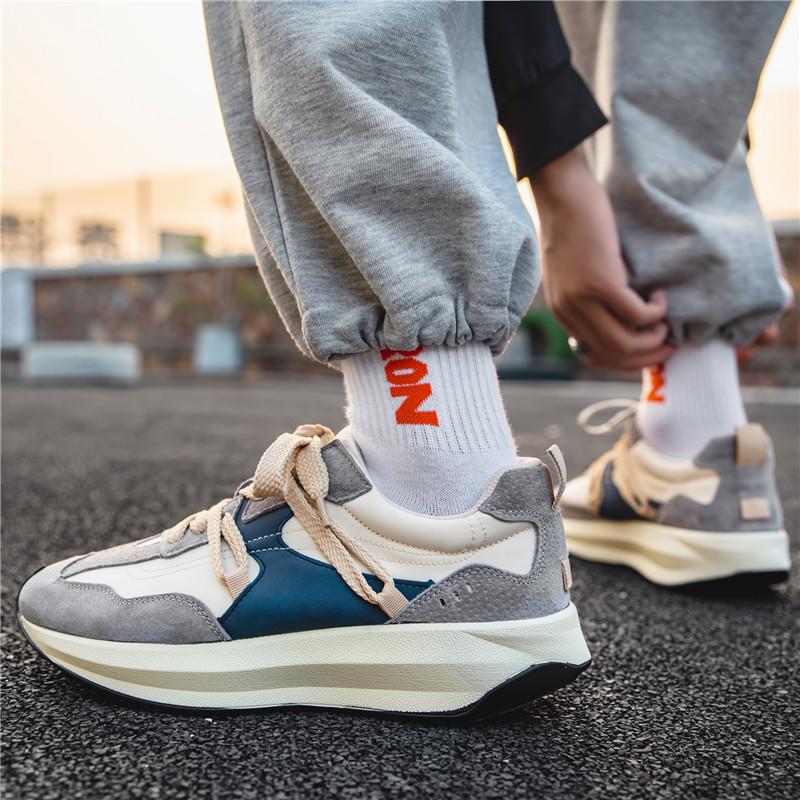 Argan Herrenschuhe Herbst Atmungsaktives Mesh Trendige Allround-Sportschuhe Herren Höhe vergrößernd Freizeit Daddy Ins Trendschuhe