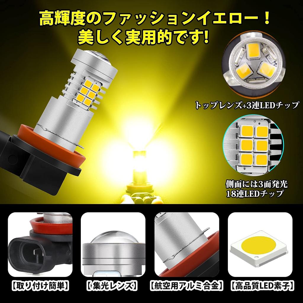 Briteye Car Fog Lamp, H11 LED, Yellow, Road Transport Vehicle Act Compliant, H11, H9,