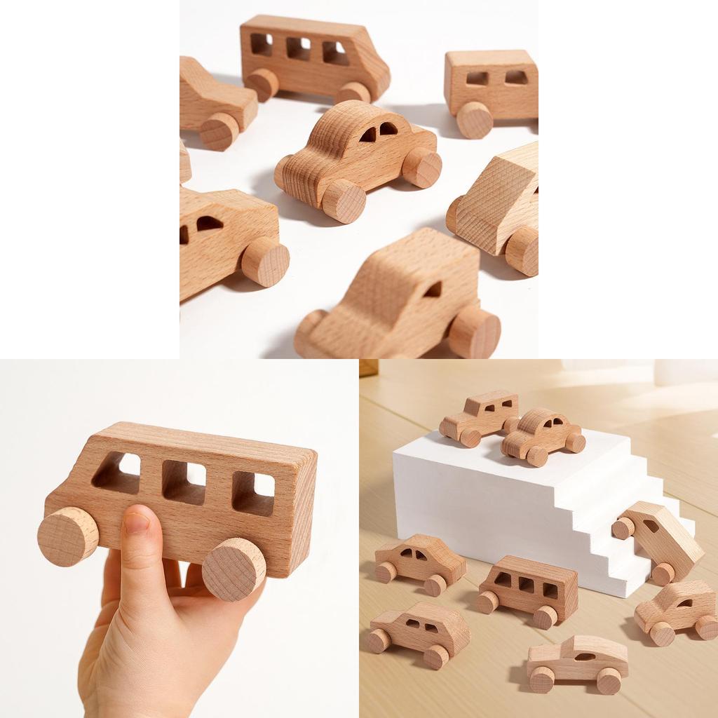 Wooden Infant Handheld Car Toy With Nonelectric Design For Early Learning And Play