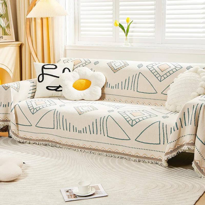 Nordic Sofa Throw Blankets Outdoor Camping Picnic Large Blanket Leisure Relax Beach Towel Bohemia Travel Rug Tassels Linen