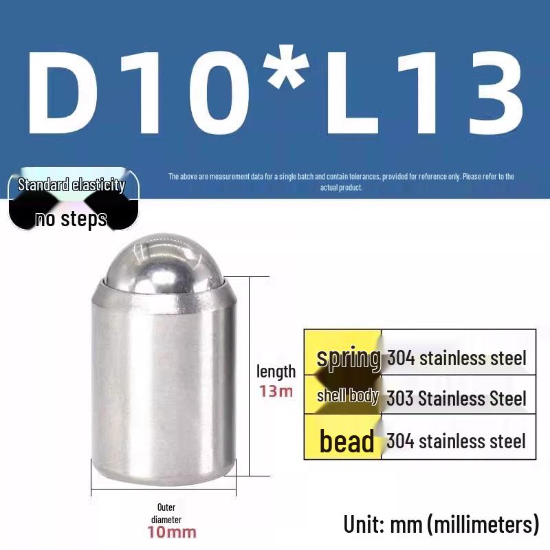 304 Stainless Steel Spring-Loaded Ball Plunger with Limit Screw