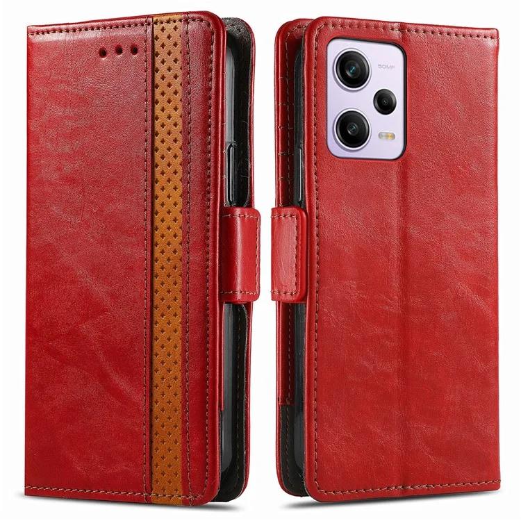 

002 Series RFID Blocking Leather Case for Xiaomi Redmi Note 12 Pro 5G / Note 12 Pro Speed 5G / Poco X5 Pro 5G , Splicing Wallet Stand Phone Cover