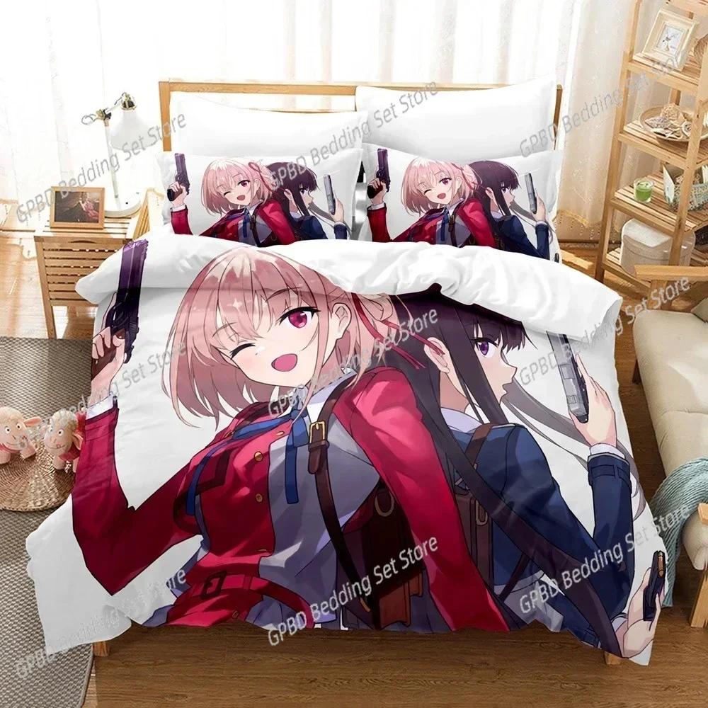Anime Lycoris Recoil 3D NEW Duvet Cover Pillowcase Bedding Set Adult Boy Girl Bedroom Decoration Children Single Double Large