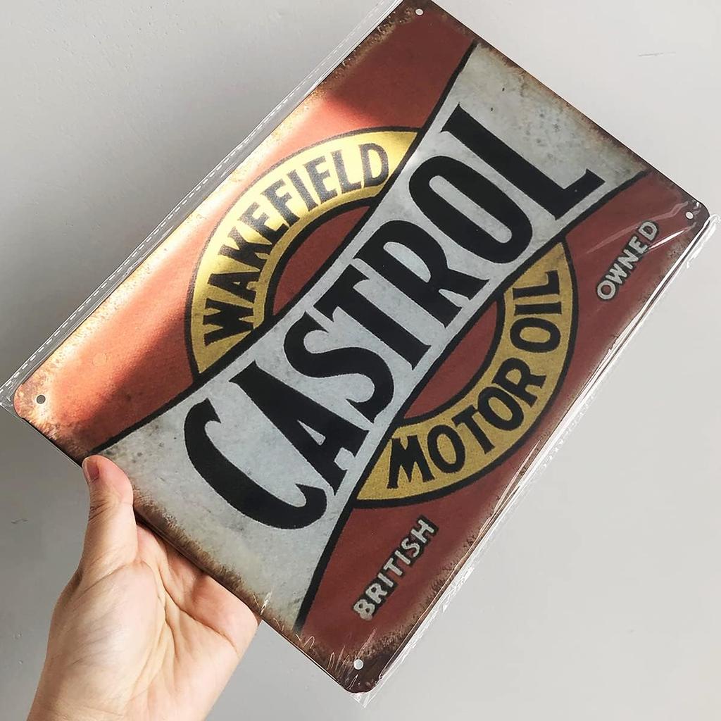 Tin Signs 5 Pieces Reproduction Vintage, Gas Oil Metal Signs, Home Kitchen Man Cave Bar Garage Wall Decor, 8x12 Inch