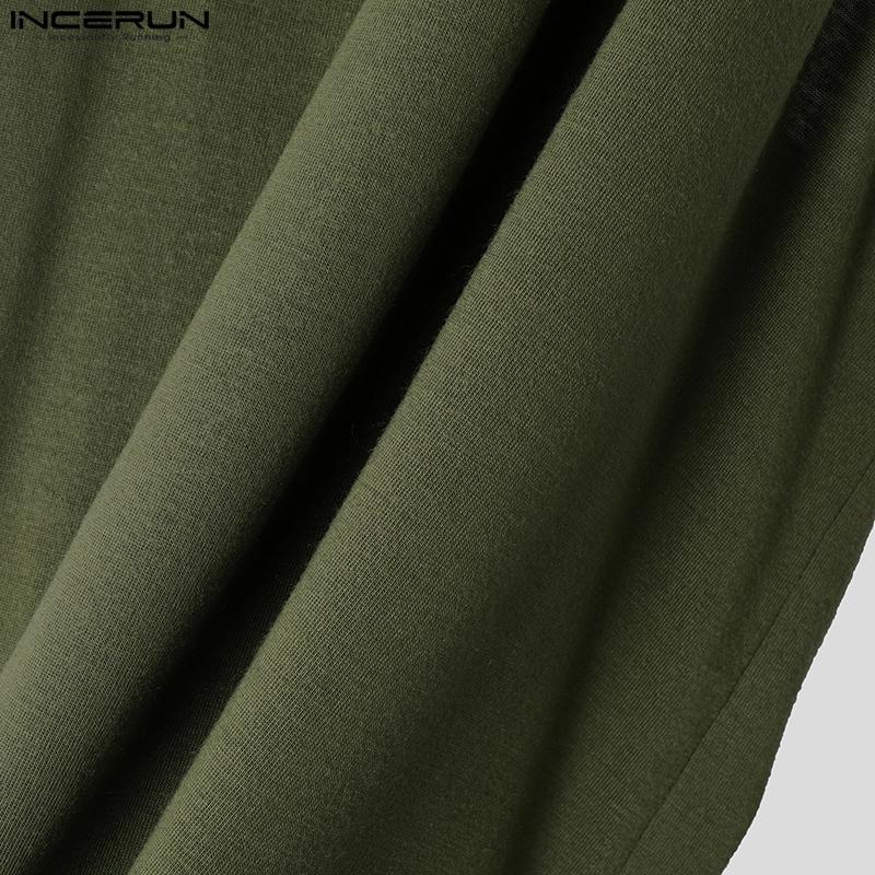 INCERUN Summer Men Round Neck Sleeveless Print Casual Loose Tank Tops