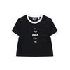 Letter Logo Casual Sports T-Shirt Women Tops Black F11W219106FBK