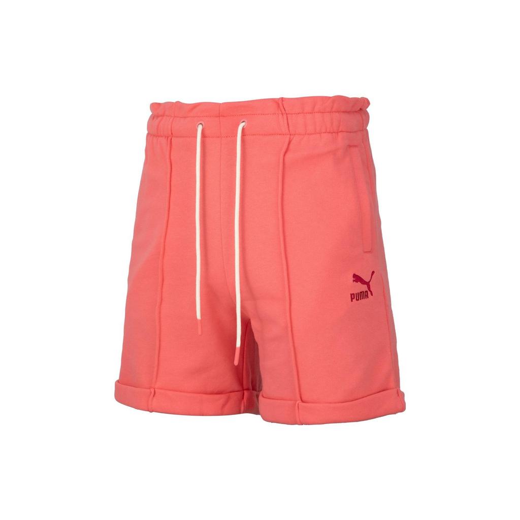 Puma Solid Color Lace-Up Straight Casual Shorts Women shorts Heart-Red 623256-63
