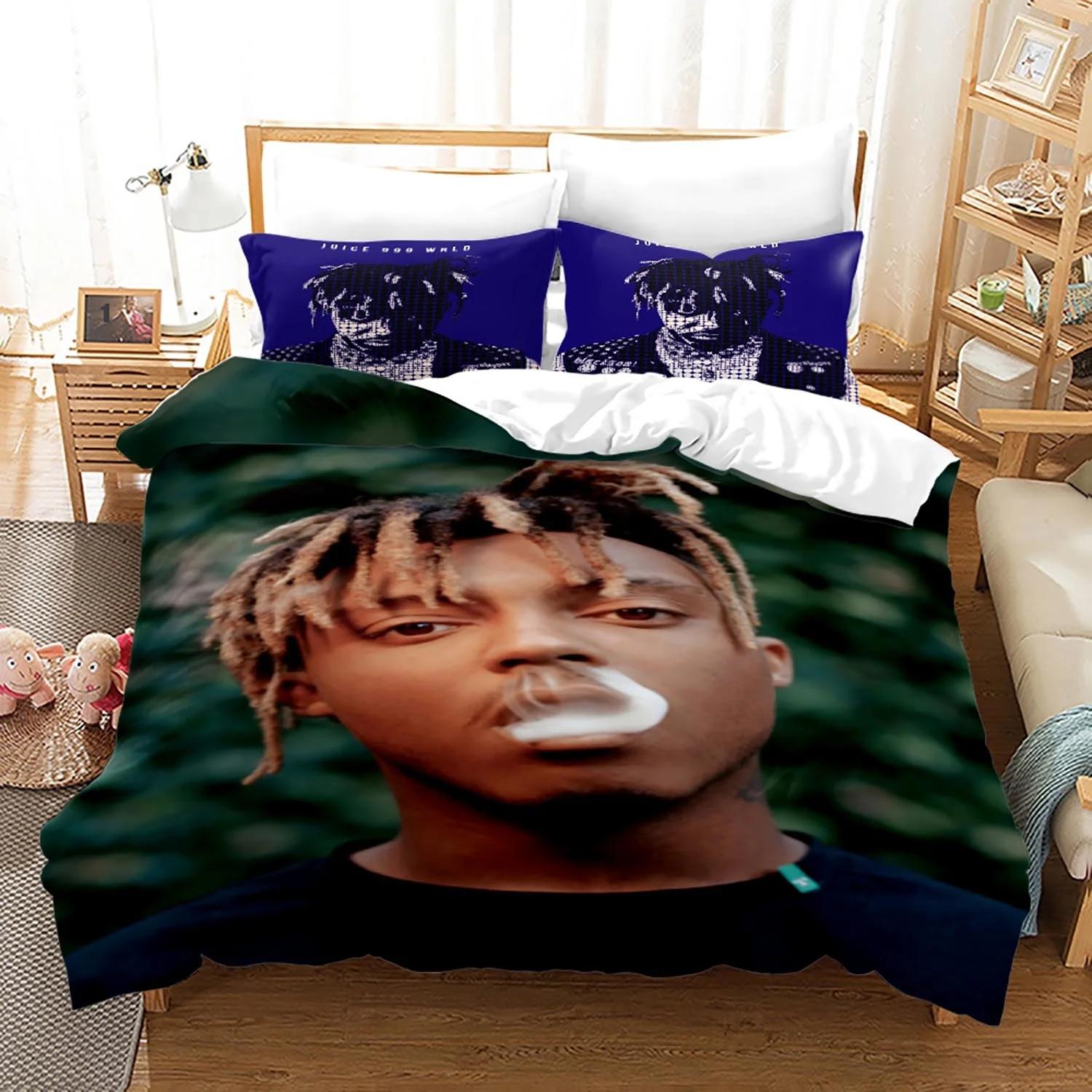 

Новый постельный комплект Juice Wrld Односпальный Полуторный Двуспальный Кингсайз Звезды Juice Wrld Комплект пододеяльника Для домашнего декора Комплект чехла для одеяла US Twin(172x218cm)