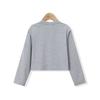Montagut Girls' Spring/Autumn Round Neck Padded Shoulder Crop T-shirt