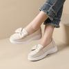 GKTINOO Women Wedges Platform Shoes Comfortable Sneakers Casual Slip-on Women's Loafers Soft Sole Genuine Leather Shoes