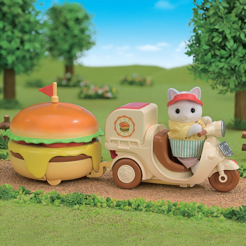 [Toytron] Sylvanian Families Latte Cat's Hamburger Cart Playset