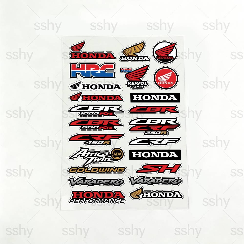 FOR HONDA HRC H WING Waterproof Reflective Motorbike Stickers Easy Peel Removable Decals for Motorcycle Car