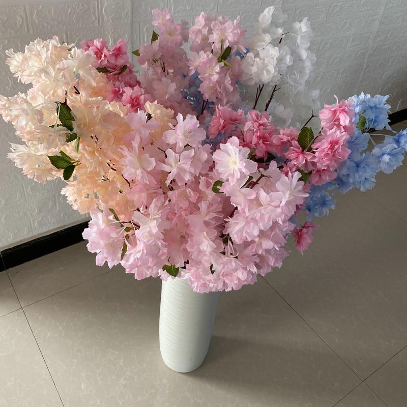 Realistic Blossom Cherry Silk Flowers Wedding Decor Home Staging Photo Props