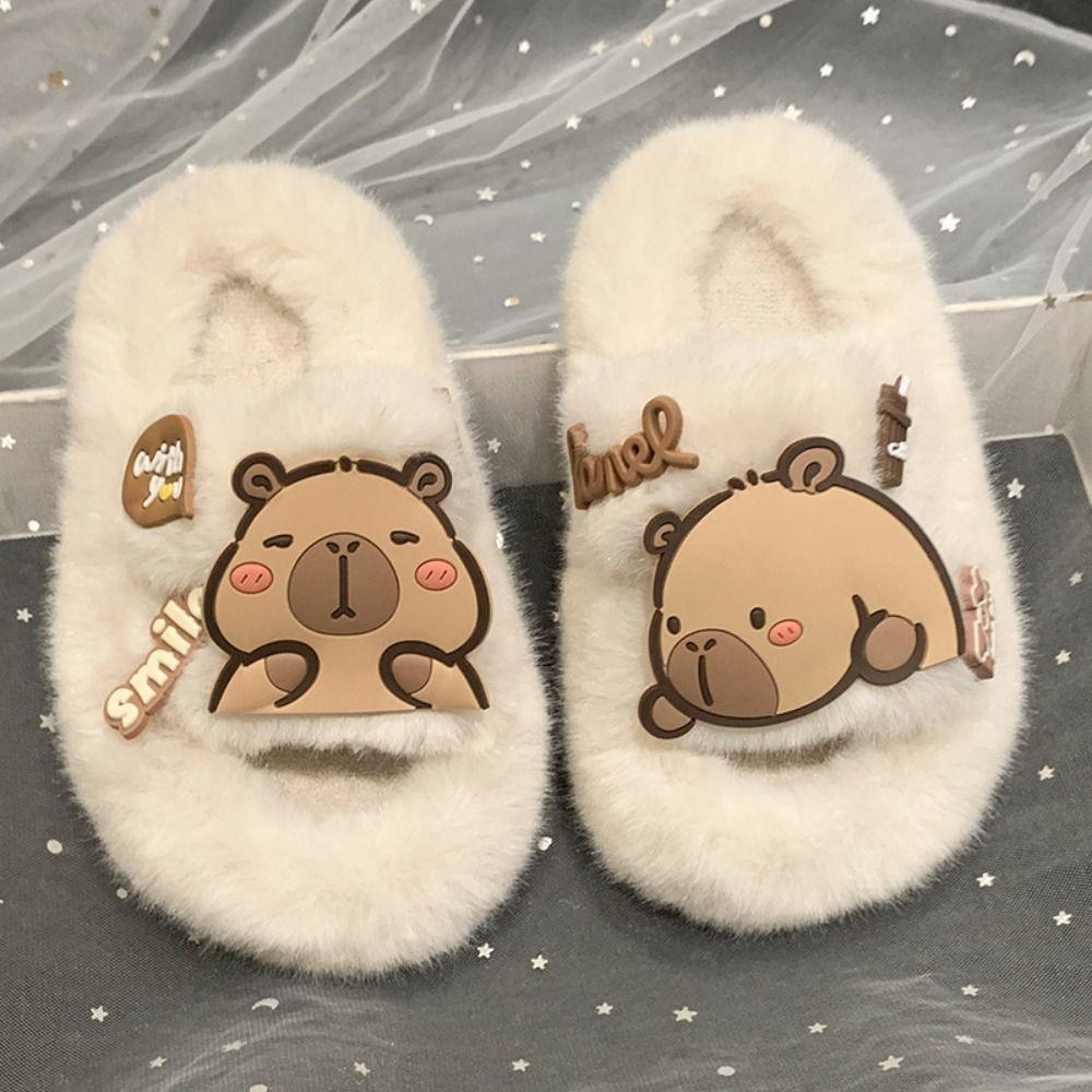 Pantuflas de Peluche de Capibara Kawaii Animal Invierno Zapatos de - Main Image