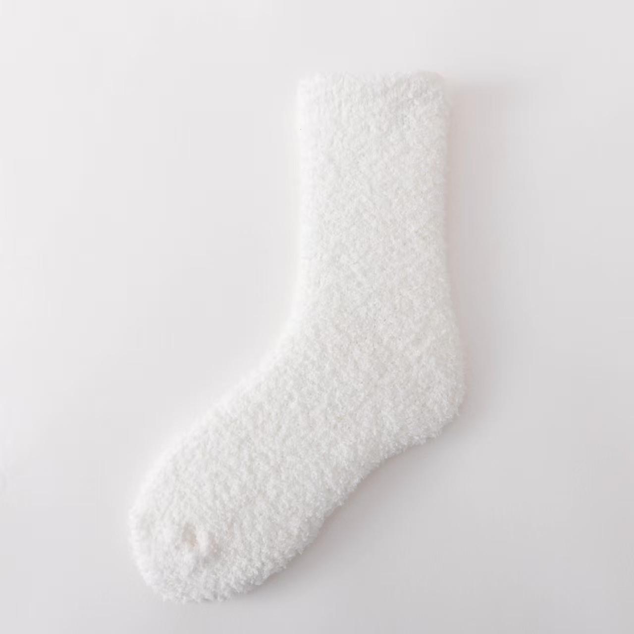 

Женские носки из кораллового флиса больших размеров - Не линяют, Однотонные, Теплая домашняя одежда для сна на осень/зиму One Size